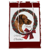 Vizsla Lovers Weihnachten Mittlere Geschenktüte (Rückseite)