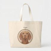 Vizsla Malerei Goldener Rust Niedliche Original Hu Jumbo Stoffbeutel (Vorne)
