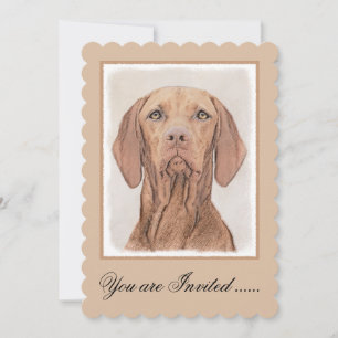 Vizsla-Malerei - Niedliche Hundekunst Einladung