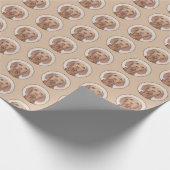 Vizsla-Malerei - Niedliche Hundekunst Geschenkpapier (Ecke)