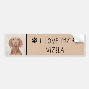 Vizsla-Malerei - Niedliche Original Hunde Kunst Autoaufkleber