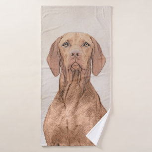 Vizsla-Malerei - Niedliche Original Hunde Kunst Badhandtuch Set