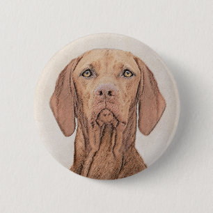 Vizsla-Malerei - Niedliche Original Hunde Kunst Button