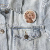 Vizsla-Malerei - Niedliche Original Hunde Kunst Button (Beispiel)