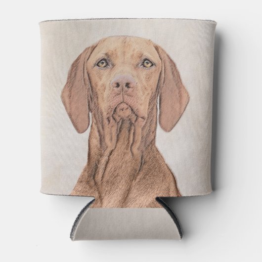 Vizsla-Malerei - Niedliche Original Hunde Kunst Dosenkühler (Vorderseite)