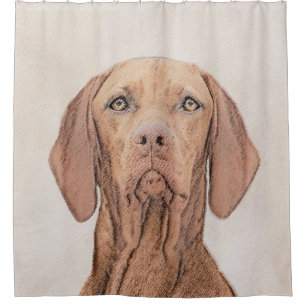 Vizsla-Malerei - Niedliche Original Hunde Kunst Duschvorhang