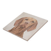 Vizsla-Malerei - Niedliche Original Hunde Kunst Fliese (Seite)