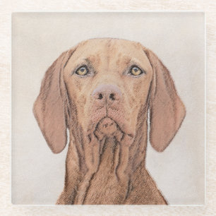 Vizsla-Malerei - Niedliche Original Hunde Kunst Glasuntersetzer