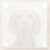 Vizsla-Malerei - Niedliche Original Hunde Kunst Glasuntersetzer (Rückseite)