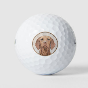 Vizsla-Malerei - Niedliche Original Hunde Kunst Golfball
