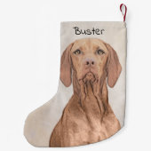 Vizsla-Malerei - Niedliche Original Hunde Kunst Kleiner Weihnachtsstrumpf (Rückseite)