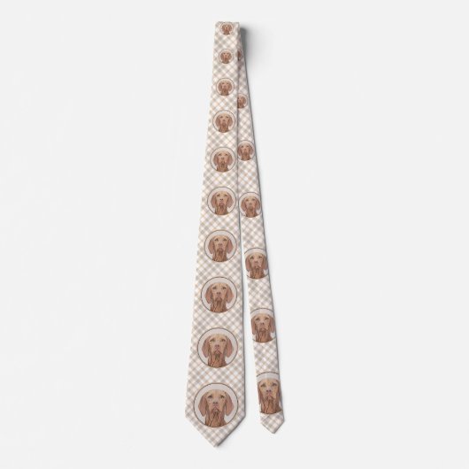 Vizsla-Malerei - Niedliche Original Hunde Kunst Krawatte (Vorderseite)