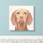 Vizsla-Malerei - Niedliche Original Hunde Kunst Leinwanddruck (Insitu (Holzboden))