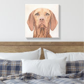 Vizsla-Malerei - Niedliche Original Hunde Kunst Leinwanddruck (Insitu (Schlafzimmer))