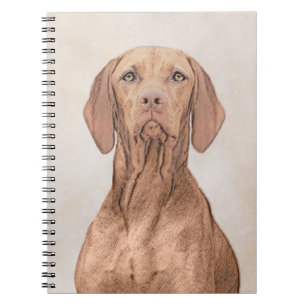 Vizsla-Malerei - Niedliche Original Hunde Kunst Notizblock