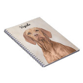 Vizsla-Malerei - Niedliche Original Hunde Kunst Notizblock (Rechte Seite)