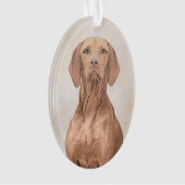 Vizsla-Malerei - Niedliche Original Hunde Kunst Ornament (Vorderseite)