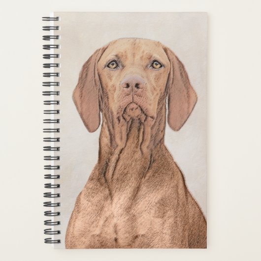Vizsla-Malerei - Niedliche Original Hunde Kunst Planer (Vorderseite)