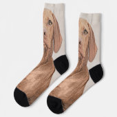 Vizsla-Malerei - Niedliche Original Hunde Kunst Socken (Linkes Detail)