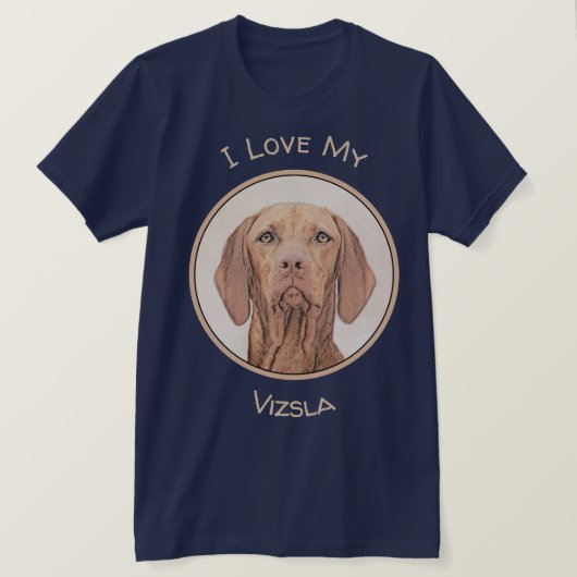 Vizsla-Malerei - Niedliche Original Hunde Kunst T-Shirt (Design vorne)