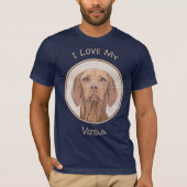 Vizsla-Malerei - Niedliche Original Hunde Kunst T-Shirt (Vorderseite)