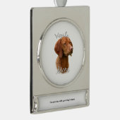 Vizsla-Mama 2 Banner-Ornament Silber (Rechts)