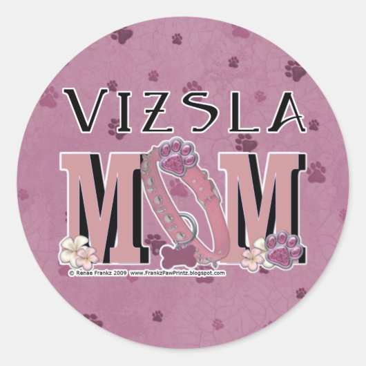 Vizsla MAMA Runder Aufkleber (Vorderseite)