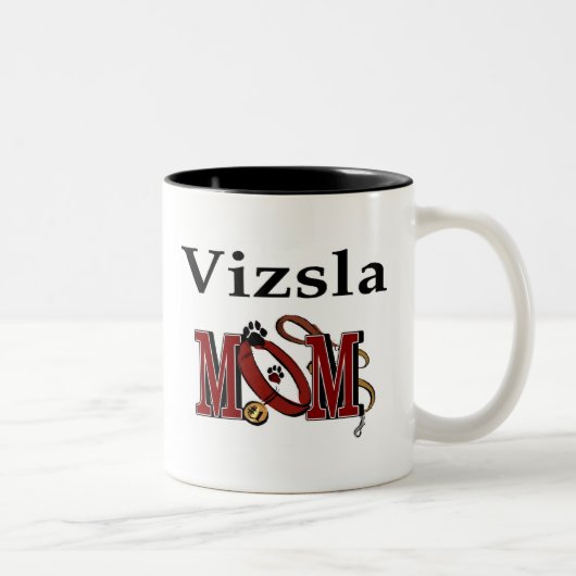 Vizsla-Mama-Tasse Zweifarbige Tasse (Rechts)