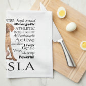 Vizsla Merkmal-Geschirrtuch Geschirrtuch (Viertel Falte)