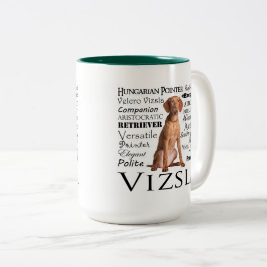 Vizsla Merkmal-Tasse Zweifarbige Tasse (VorderseiteRechts)