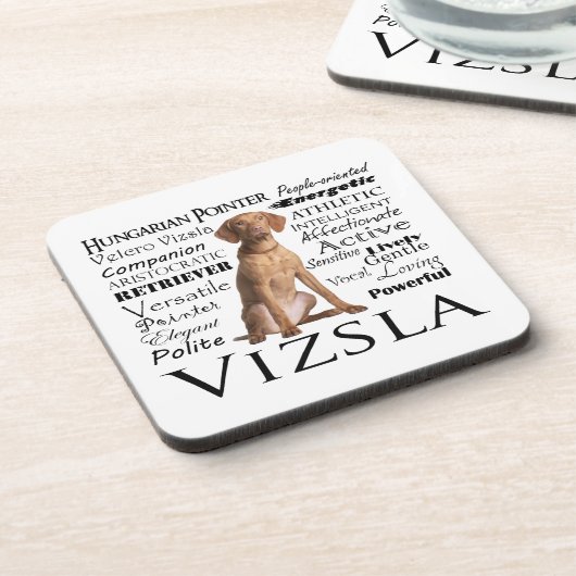 Vizsla Merkmal-Untersetzer-Set Getränkeuntersetzer (Linke Seite)