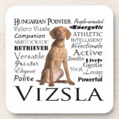 Vizsla Merkmal-Untersetzer-Set Getränkeuntersetzer (Vorderseite)
