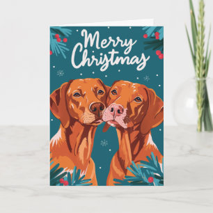 Vizsla Merry Christmas Personalisiert Feiertagskarte
