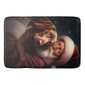 Vizsla mit dem Weihnachtsmann Weihnachten Badematte (Vorderseite)