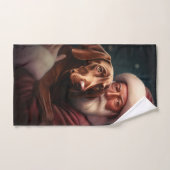 Vizsla mit dem Weihnachtsmann Weihnachten Badhandtuch Set (Handtuch)