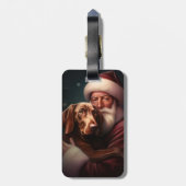 Vizsla mit dem Weihnachtsmann Weihnachten Gepäckanhänger (Rückseite vertikal)
