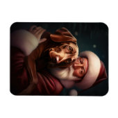 Vizsla mit dem Weihnachtsmann Weihnachten Magnet (Horizontal)