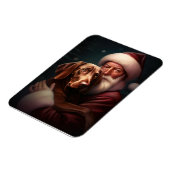 Vizsla mit dem Weihnachtsmann Weihnachten Magnet (Linke Seite)