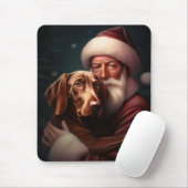 Vizsla mit dem Weihnachtsmann Weihnachten Mousepad (Mit Mouse)