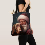 Vizsla mit dem Weihnachtsmann Weihnachten Tasche (Von Nahem)