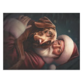 Vizsla mit dem Weihnachtsmann Weihnachten Tischdecke (Vorderseite (Horizontal))