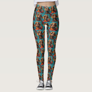 Vizsla mit Herz-Rose Valentinstag Leggings