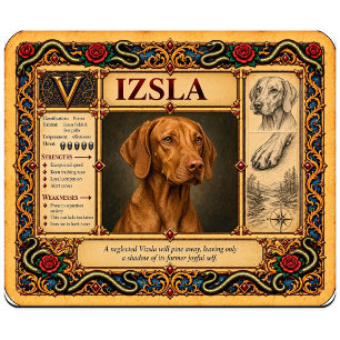 Vizsla, mittelalterliche Bestiarien-Kunst Mousepad