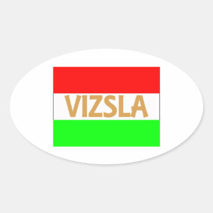 vizsla name auf Hungary-Flag.jpg Ovaler Aufkleber