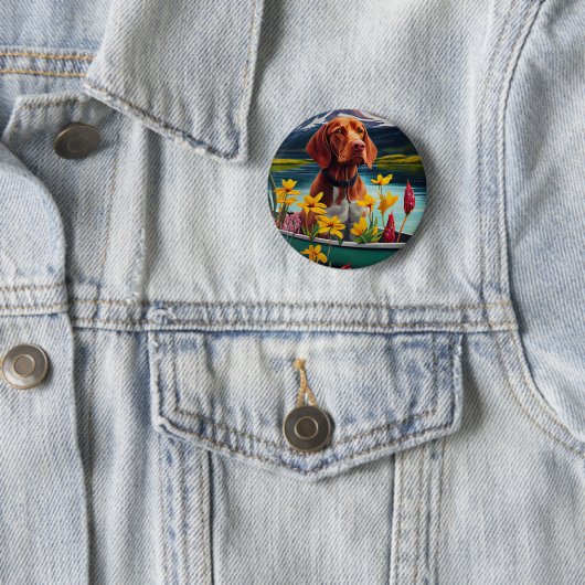 Vizsla on a Paddle: Ein Landschaftliches Abenteuer Button (Beispiel)