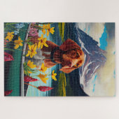 Vizsla on a Paddle: Ein Landschaftliches Abenteuer Puzzle (Horizontal)