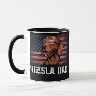 Vizsla Papa Amerikanischer Vizsla Hund US-Flagge 4 Tasse
