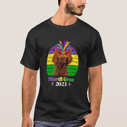 Vizsla Party Dog Mardi Gras 2023 T-Shirt (Vorderseite)