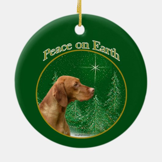 Vizsla Peace Keramik Ornament (Hinten)