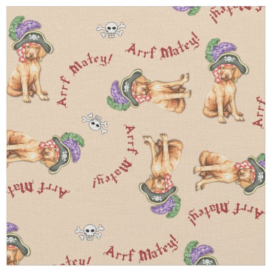 Vizsla Pirate Fabric Stoff (Nahaufnahme)